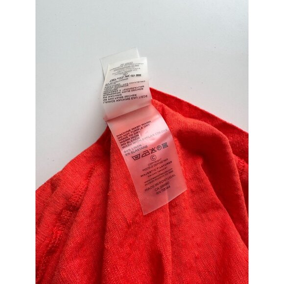 MAJESTIC FILATURES Orange Red Linen Button Down Shirt Top, Size 3/M - Picture 14 of 16